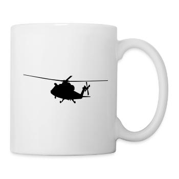 helikopter silhouette - Tasse - Weiß - Rechts