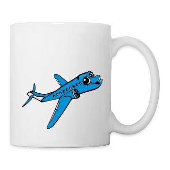 lebendig gesicht comic cartoon süß niedlich linien - Tasse - Weiß - Rechts