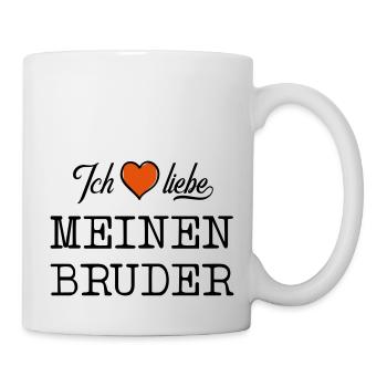 ich liebe meinen Bruder Herz - Tasse - Weiß - Rechts