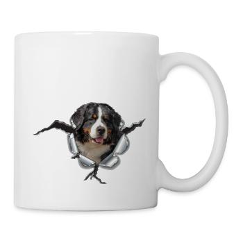 Berner Sennen Hund im *Metall-Loch* - Tasse - Weiß - Rechts