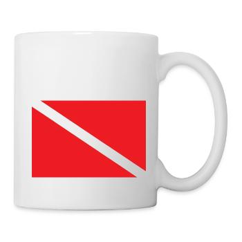PLONGEUR PLONGEUR VERS LE BAS DRAPEAU - Mug blanc - blanc - Droite