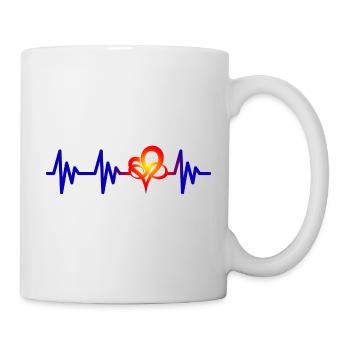 Glowing heart heartbeat Infinity Heart - Mug - white - Right