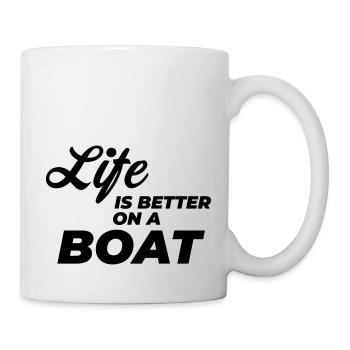 la vie est meilleure sur un bateau captian - Mug blanc - blanc - Droite