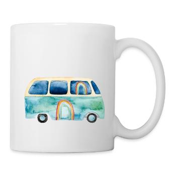 Rainbow Retro Vintage Van Bus - Mug - white - Right
