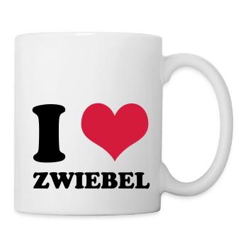 I Love Zwiebel - Tasse - Weiß - Rechts