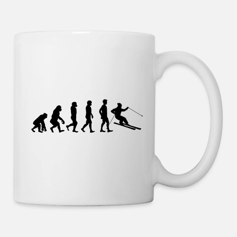 skieur evolution - Mug blanc - blanc