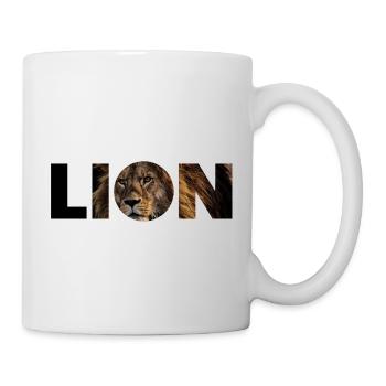 Lion Text Foto - Tasse - Weiß - Rechts