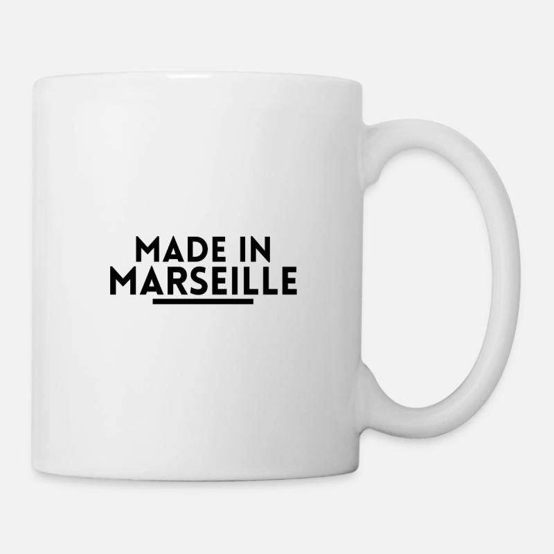made in marseille. t-shirt né à Marseille - Mug blanc - blanc