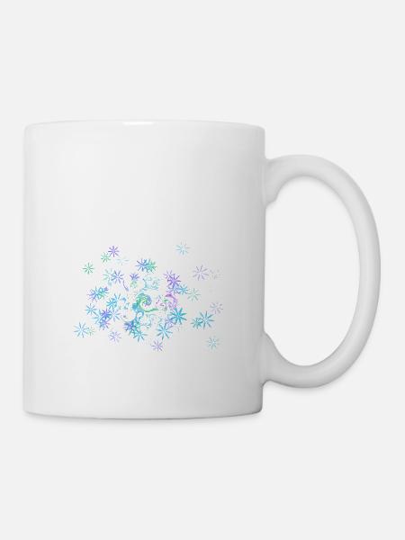 Blue and purple flowers - Mug - white