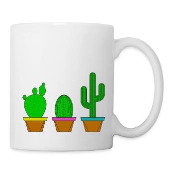 Cacti in pots - Mug - white - Right