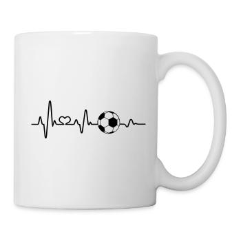 Soccer Fan Heartbeat Love Footballer EKG Funny - Mug - white - Right
