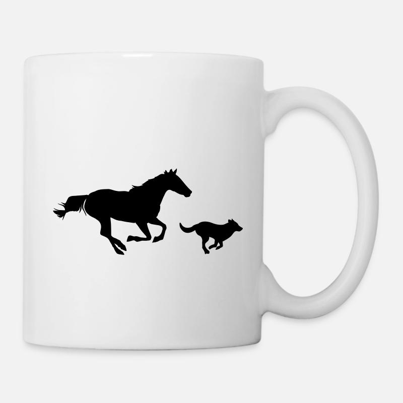 Cheval et chien - Mug blanc - blanc