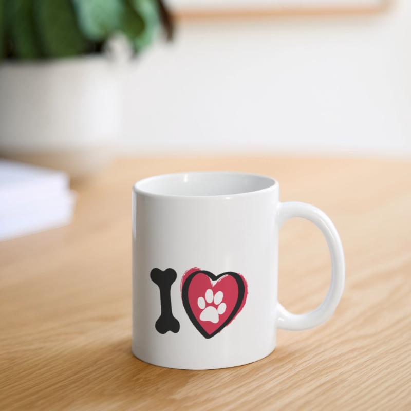 Slagon Ich liebe Hunde. Tiertag oder Hundetag. Tasse