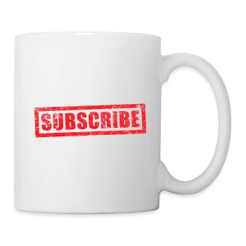 Grunge-Stempel abonnieren - Tasse - Weiß - Rechts