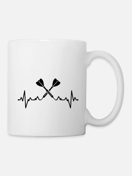 Fléchettes ECG Battement cardiaque Fléchettes Fléchettes Fléchettes - Mug blanc - blanc
