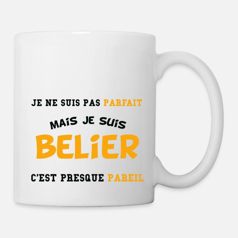 T shirt je ne suis pas parfait ,bélier, humour. - Mug blanc - blanc