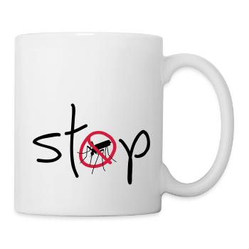 Arrêtez le paludisme, le zika ou la dengue. Virus, piquer les moustiques. - Mug blanc - blanc - Droite