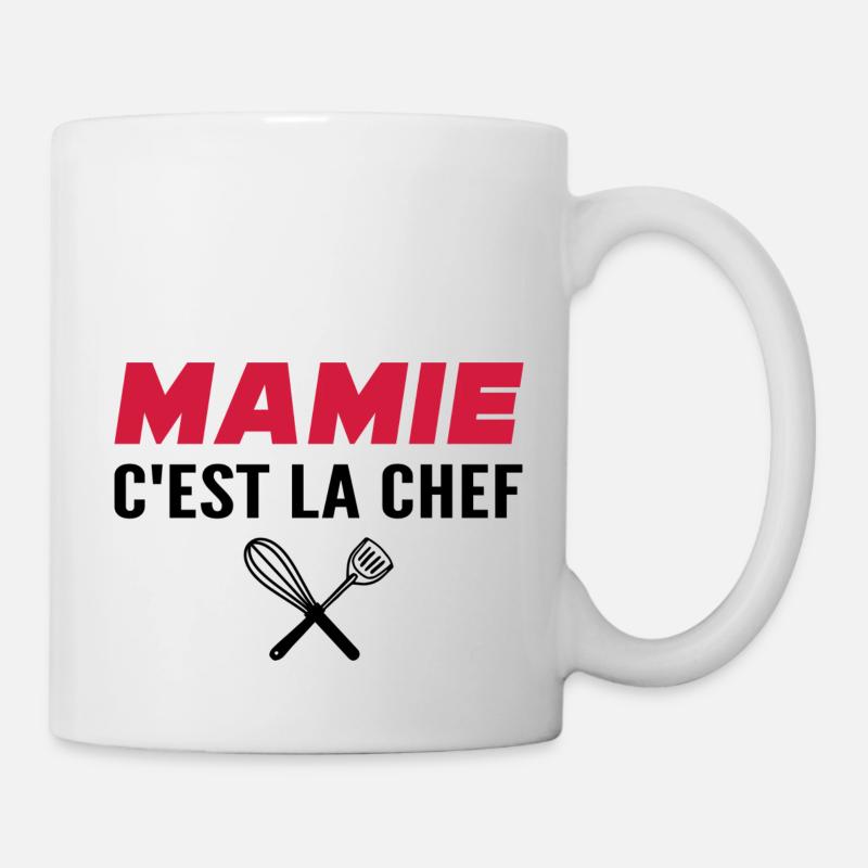 mamie c'est la chef - humour mamie cuisine - Mug blanc - blanc