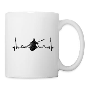 Kayak Kayaker Heartbeat pagayer dans l'eau vive - Mug blanc - blanc - Droite