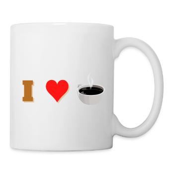 ich liebe Kaffee - Tasse - Weiß - Rechts