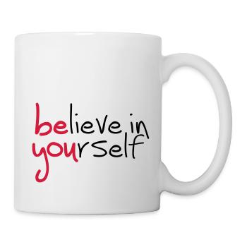 Slogan glaube an dich. glaub an dich - Tasse - Weiß - Rechts