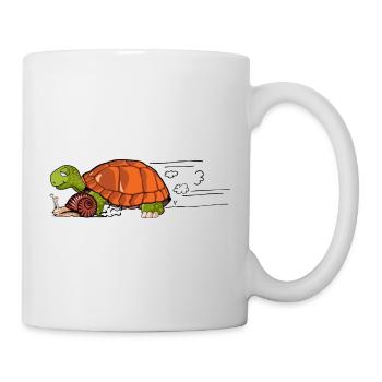 turtle snail race speed drawing humor - Mug - white - Right