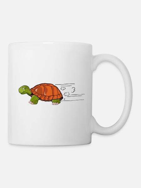 tortue dessin vitesse humour - Mug - white