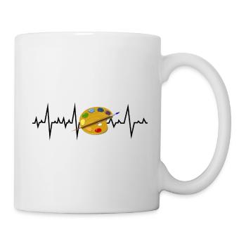 Artist Art Teacher Painting Painter Heartbeat Gift - Mug - white - Right