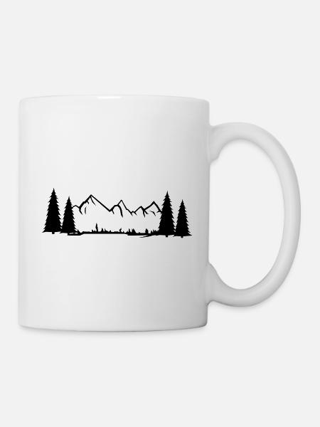 montagnes paysages - Mug blanc - blanc