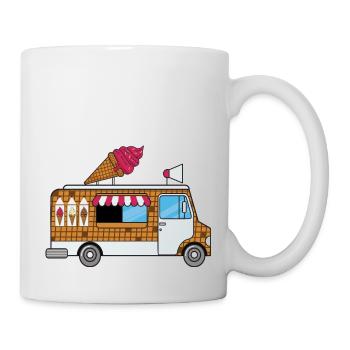 Chariot de glace, glacier, marchand de glace, glace, waffle - Mug blanc - blanc - Droite