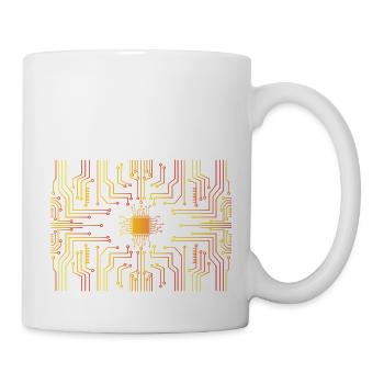 Circuit board core CPU heart pc coder geek - Tasse - Weiß - Rechts