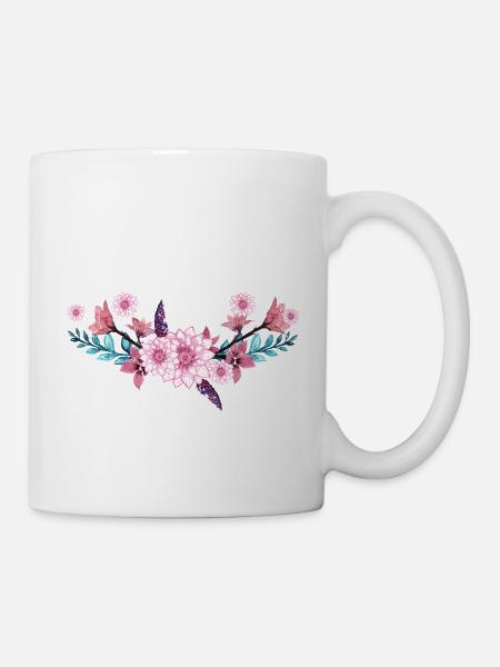 Fleurs - Mug blanc - blanc