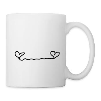 Herz Herzen - Tasse - Weiß - Rechts