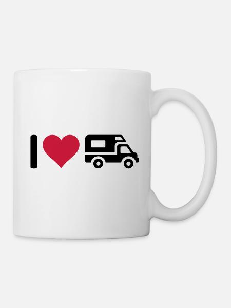 I love camping camper - Mug - white