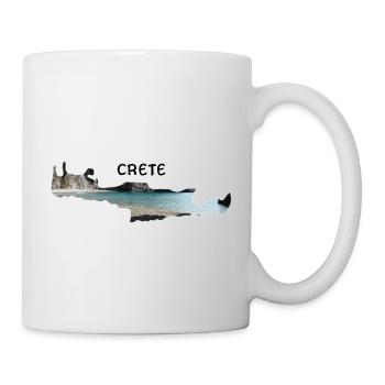 Crete Kreta Insel Map - Tasse - Weiß - Rechts