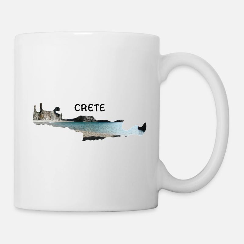 Crete Crète Île Map - Mug blanc - blanc