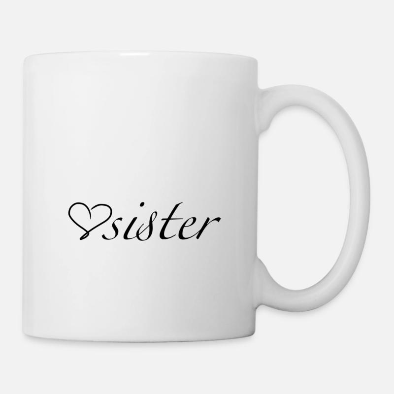 Schwester mit Herz - Tasse - Weiß