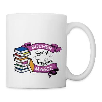 Schöner Buch Spruch, Bücherfan Geschenk - Tasse - Weiß - Rechts