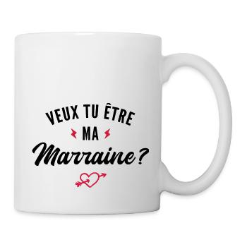 veux tu être ma marraine - Mug blanc - blanc - Droite
