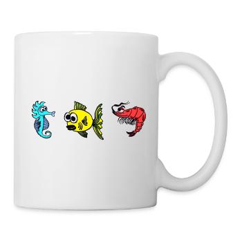 Animaux marins | Hippocampe poisson crevette - Mug blanc - blanc - Droite