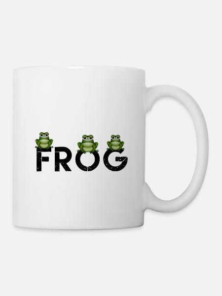 green frog, frog, frog Hoodies, frog T Shirts, f - Mug - white