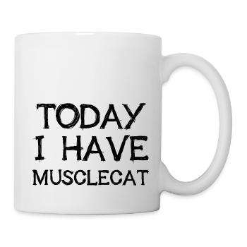 Today I Have Musclecat Lustiges Denglisch Geschenk - Tasse - Weiß - Rechts