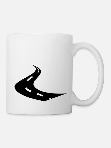 Strasse Weg Geschenk - Tasse - Weiß
