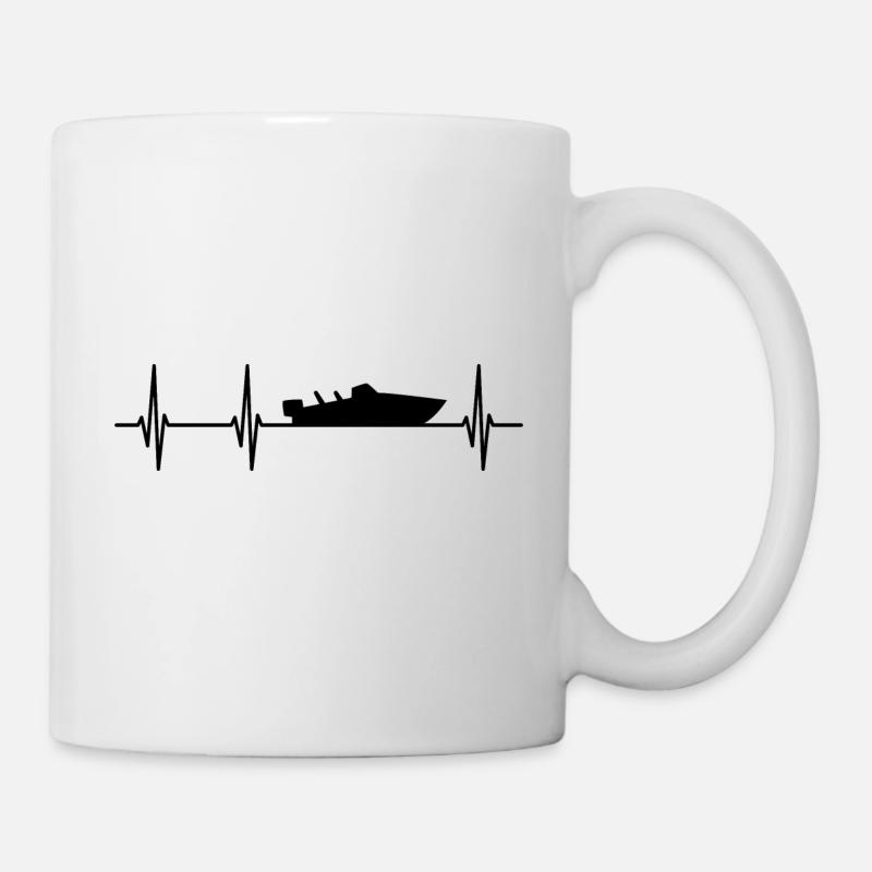 Herzschlag Boot - Tasse - Weiß
