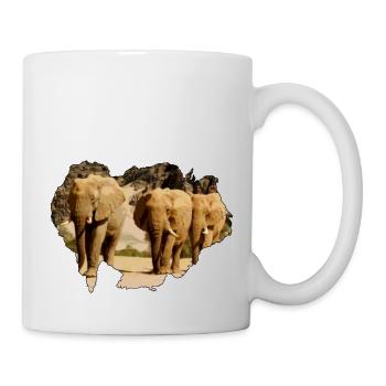 Elephants Africa in the Desert of Namibia I Gift - Mug - white - Right