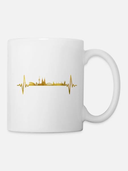 Bremen Skyline Herzschlag - Tasse - Weiß