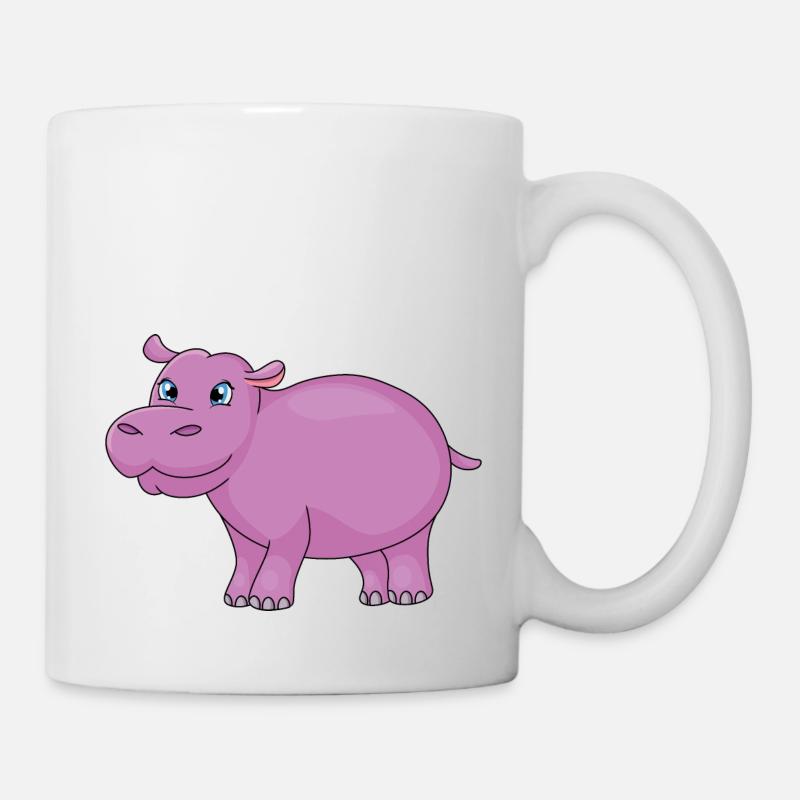 hippo cartoon - Tasse - Weiß