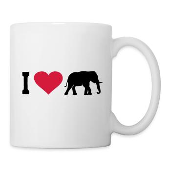 Elefant Liebe Elefanten Tier Afrika Safari Herz - Tasse - Weiß - Rechts