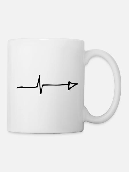 pfeil rechts herzschlag pfeile - Tasse - Weiß