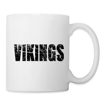 VIKINGS noir grunge distressed look - Mug blanc - blanc - Droite